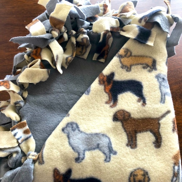 Other - 54” x 45” handmade, hand tied, dog breed themed reversible throw blanket